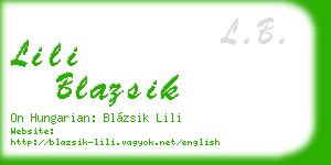 lili blazsik business card